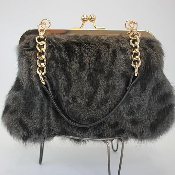 ALAIA Le Teckel Medium Shoulder Bag in Leopard Calf Hair  Neiman Marcus Elegant Black Jaguar Stripe Print Handbag